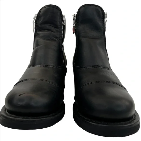 Red Wing Women’s Double Zip Black Leather Motorcycle Boots - Picture 9 of 16